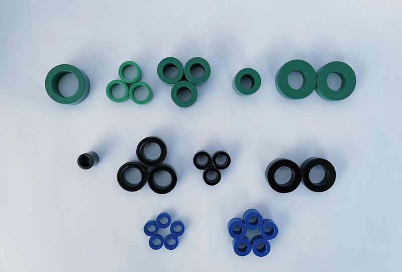 Coated cores are treated with an epoxy resin coating aona
